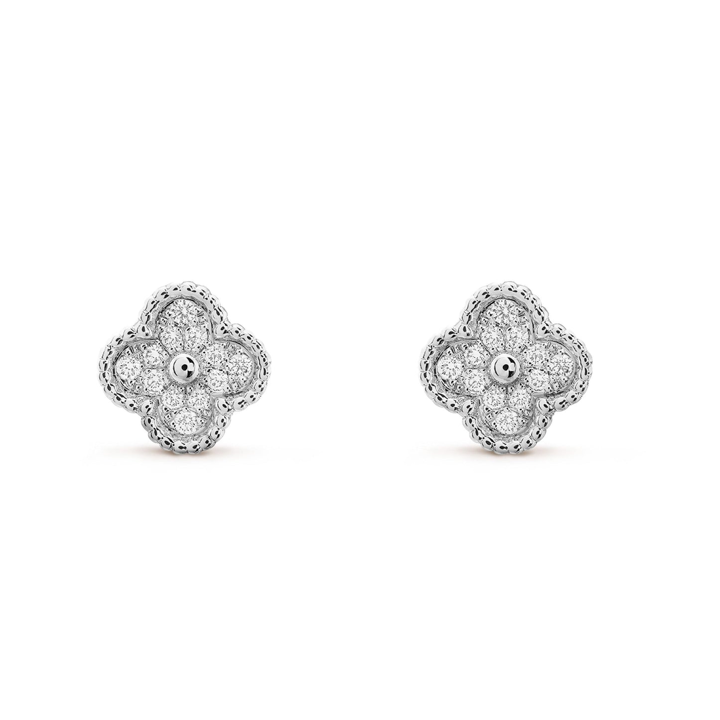 [Mystic]CLOVER MINI DIAMOND STUD EARRINGS