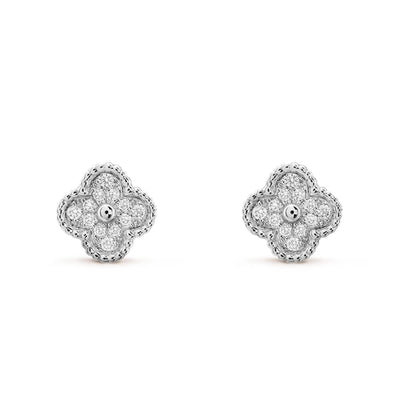 [Mystic]CLOVER MINI DIAMOND STUD EARRINGS