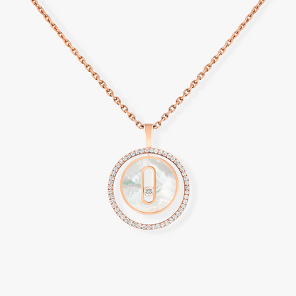 [Mysitc]  MOVE 1 DIAMOND WHITE MOTHER OF PEARL PINK GOLD DIAMOND NECKLACE