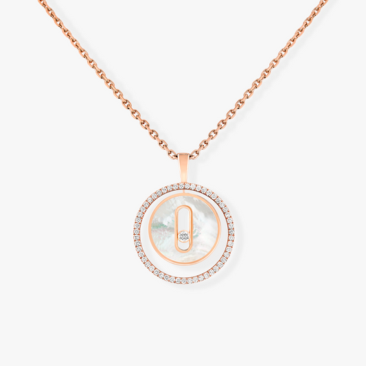[Mysitc]  MOVE 1 DIAMOND WHITE MOTHER OF PEARL PINK GOLD DIAMOND NECKLACE