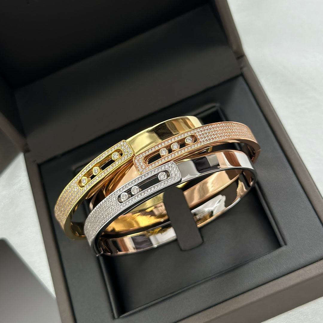 [Mysitc] Move Noa Rose Gold Pavé Diamond Bangle Bracelet