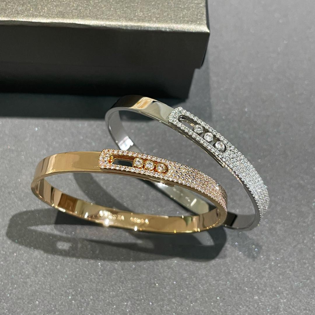 [Mysitc] Move Noa Rose Gold Pavé Diamond Bangle Bracelet