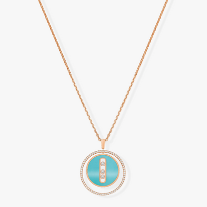 [Mysitc]  MOVE 3 DIAMONDS TURQUOISE PINK GOLD DIAMOND NECKLACE