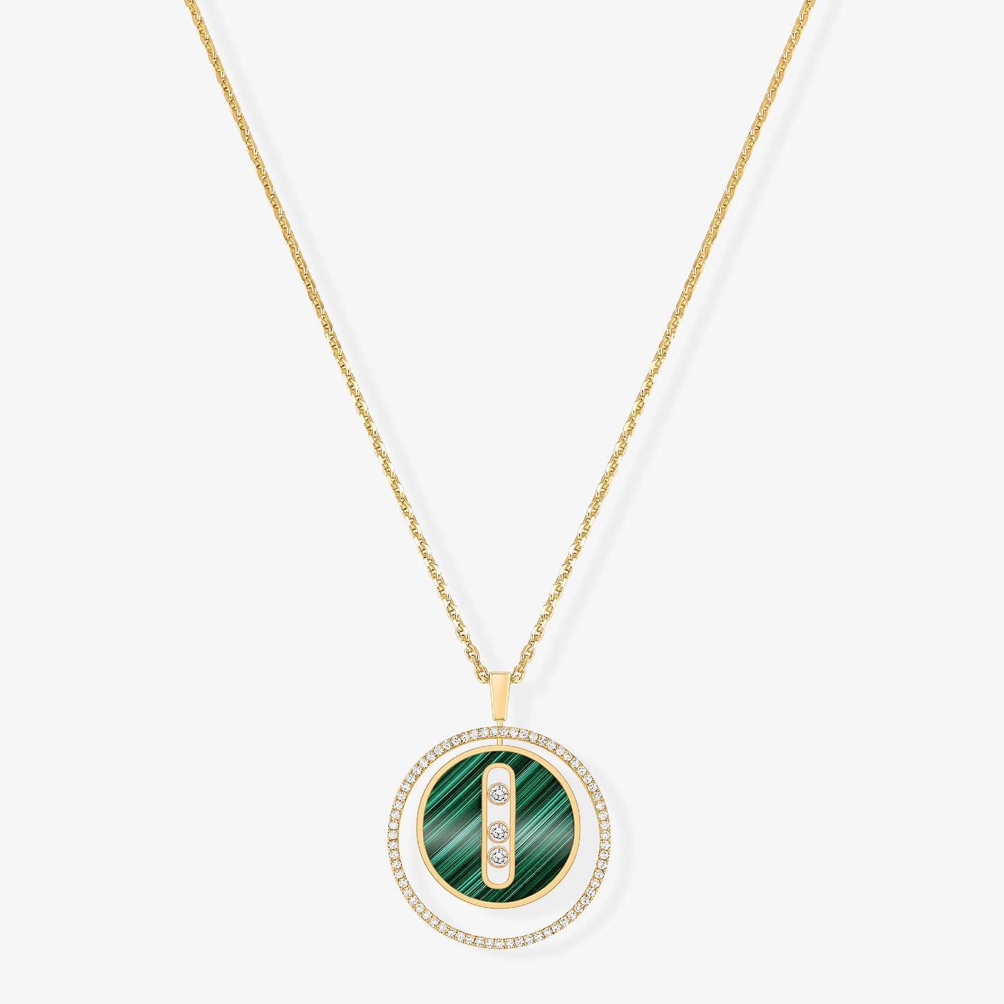 [Mysitc]  MOVE 3 DIAMOND MALACHITE GOLD DIAMOND NECKLACE