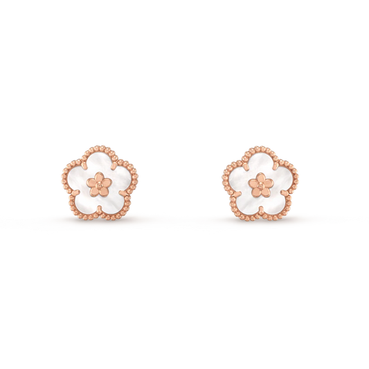 [Mystic]LUCKY PINK GOLD WHITE MOP EARRINGS