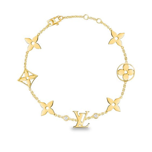 [Mystic]STAR AND SUN 7 MOTIFS GOLD BRACELET