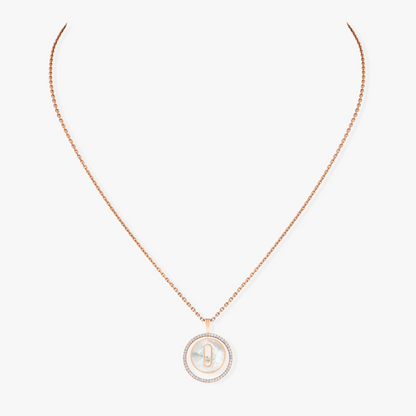 [Mysitc]  MOVE 1 DIAMOND WHITE MOTHER OF PEARL PINK GOLD DIAMOND NECKLACE