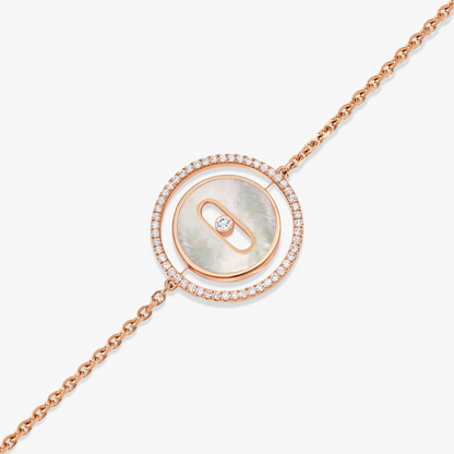 [Mysitc]  MOVE WHITE MOTHER OF PEARL PINK GOLD DIAMOND BRACELET
