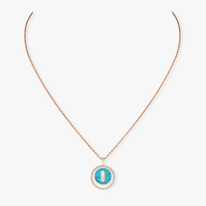 [Mysitc]  MOVE 1 DIAMOND TURQUOISE PINK GOLD DIAMOND NECKLACE