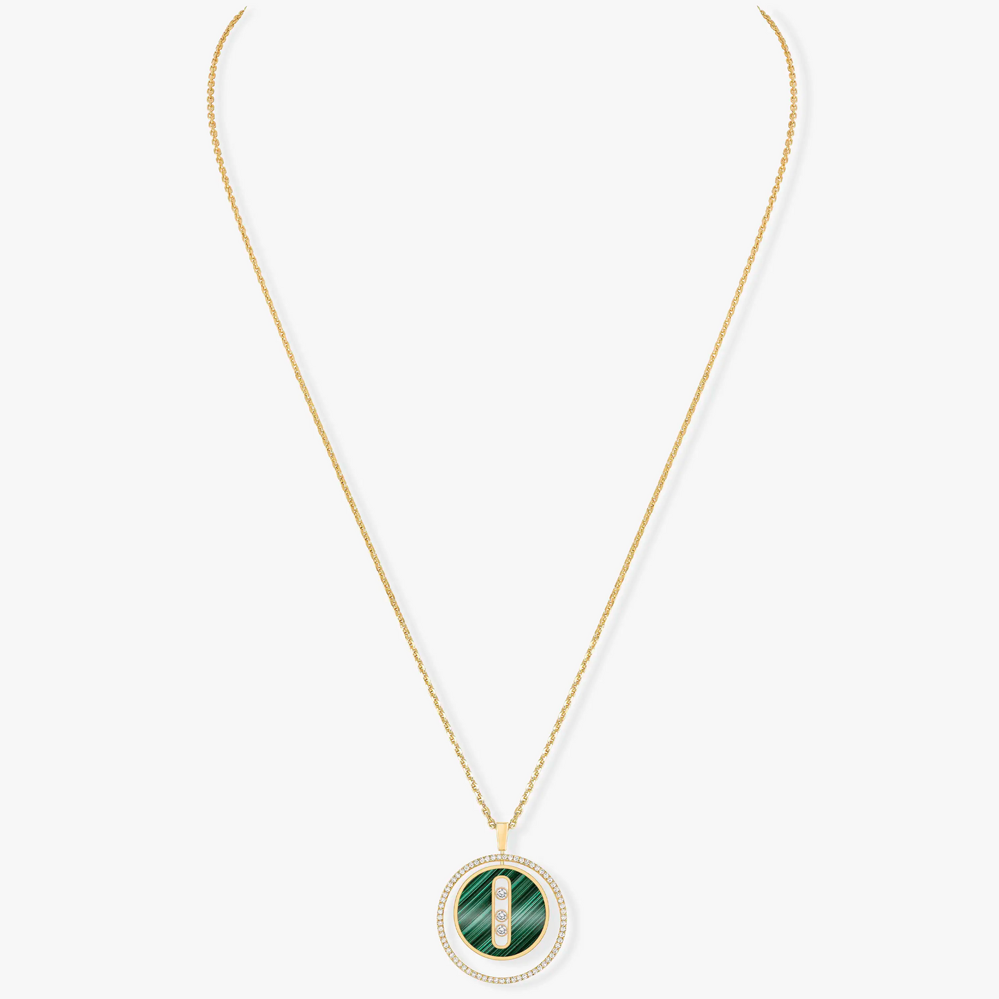 [Mysitc]  MOVE 3 DIAMOND MALACHITE GOLD DIAMOND NECKLACE