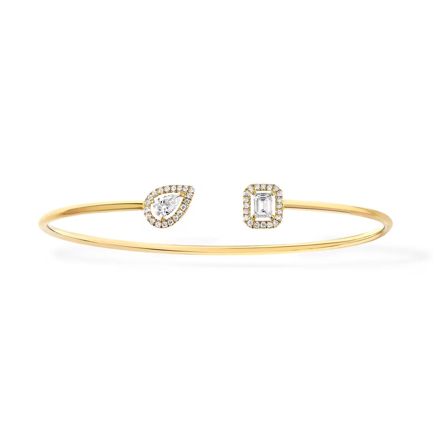 [Mysitc] JONC FLEX MY TWIN TOI & MOI SILVER DIAMOND BRACELET