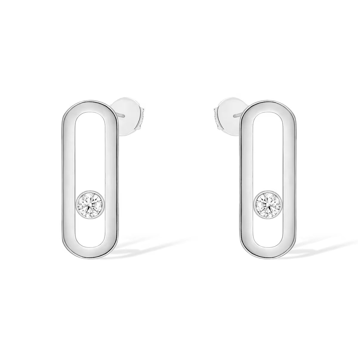 [Mysitc] MOVE UNO SMALL 1 DIAMOND EARRINGS