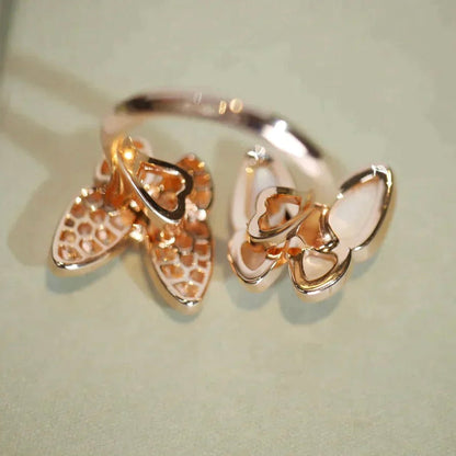[Mystic]TWIN BUTTERFLY DIAMOND MOP RING