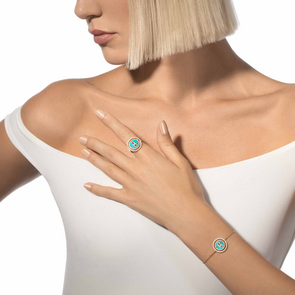 [Mysitc]  MOVE TURQUOISE PINK GOLD DIAMOND BRACELET