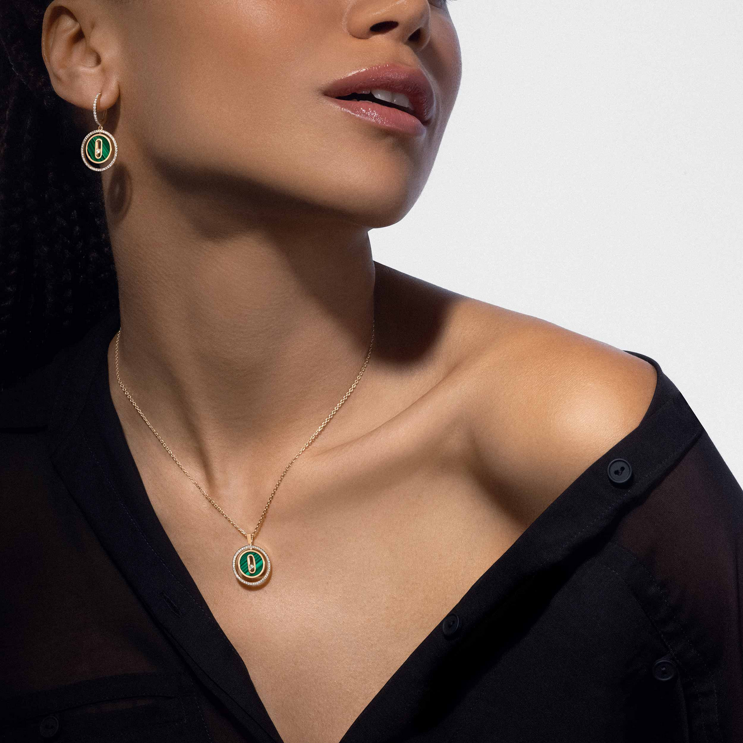 [Mysitc]  MOVE 1 DIAMOND MALACHITE GOLD DIAMOND NECKLACE