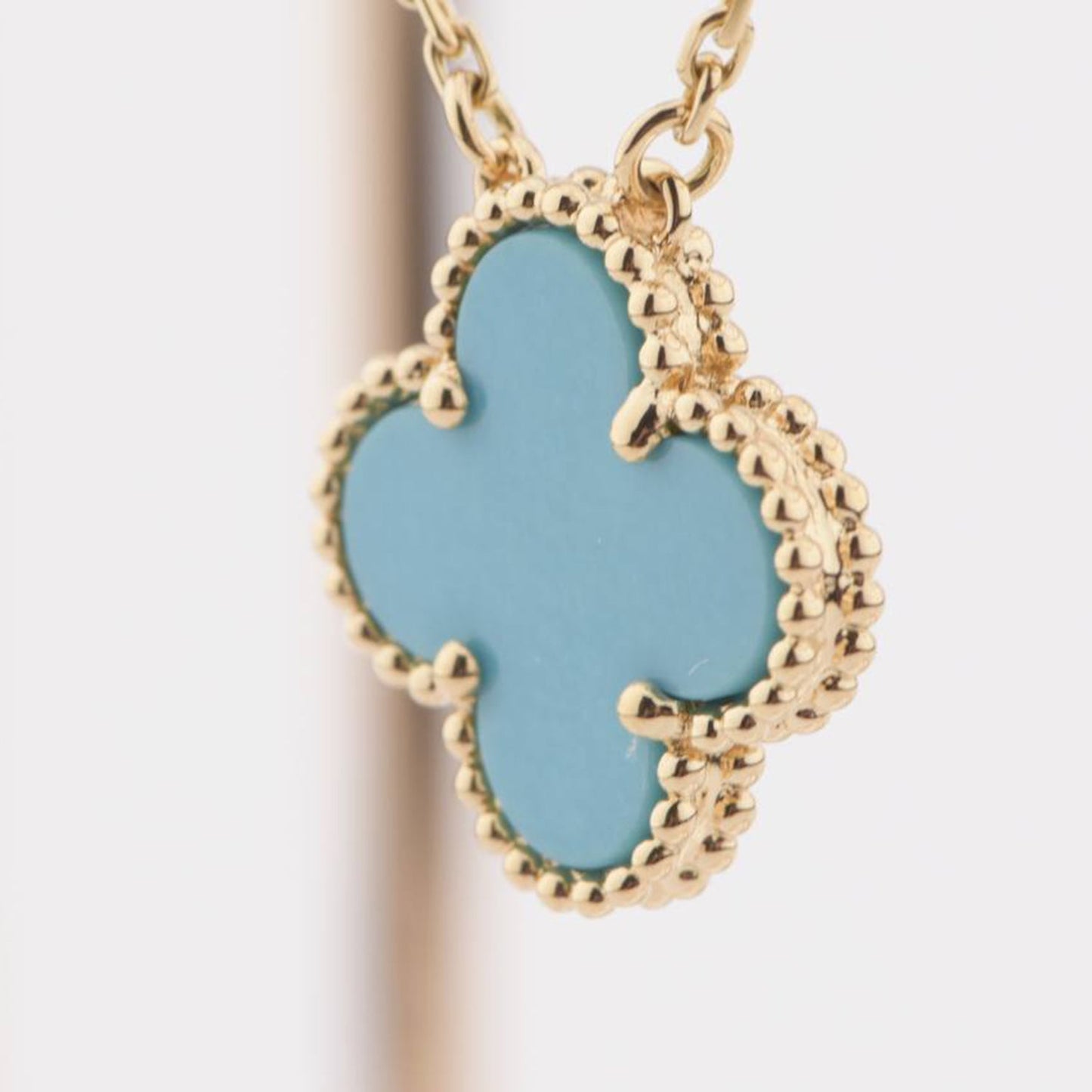 [Mystic]CLOVER 15MM VINTAGE TURQUOISE NECKLACE