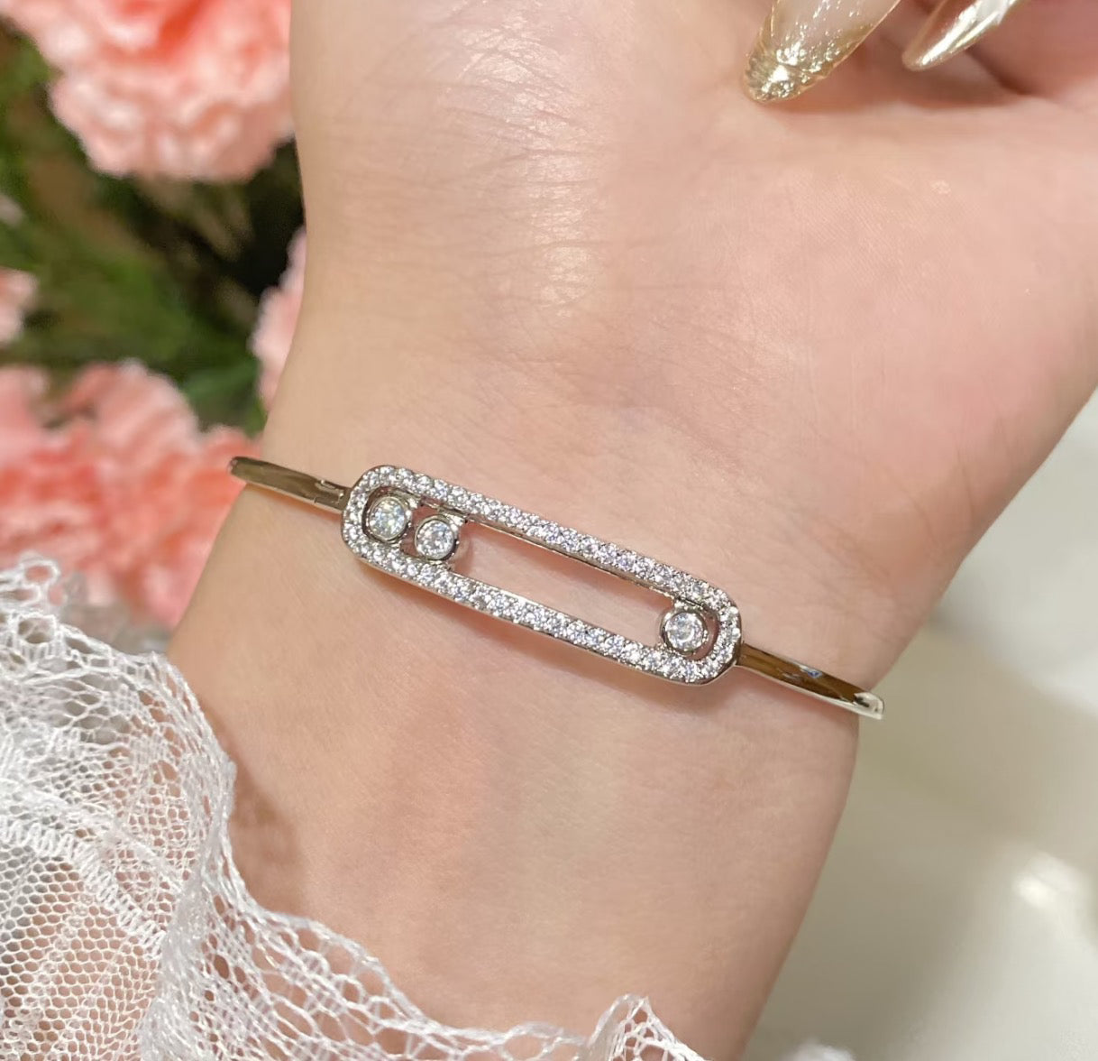 [Mysitc] Move Pavé Diamond Bangle Bracelet M