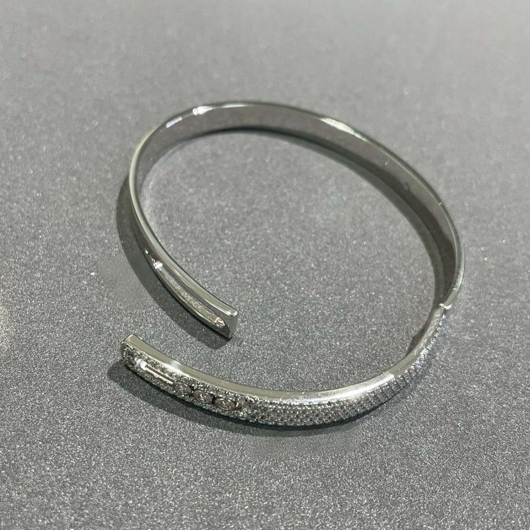 [Mysitc] Move Noa Rose Gold Pavé Diamond Bangle Bracelet