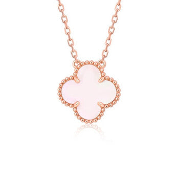 [Mystic]CLOVER 15MM PINK MOTHER-OF-PEARL SINGLE FLOWER NECKLACE