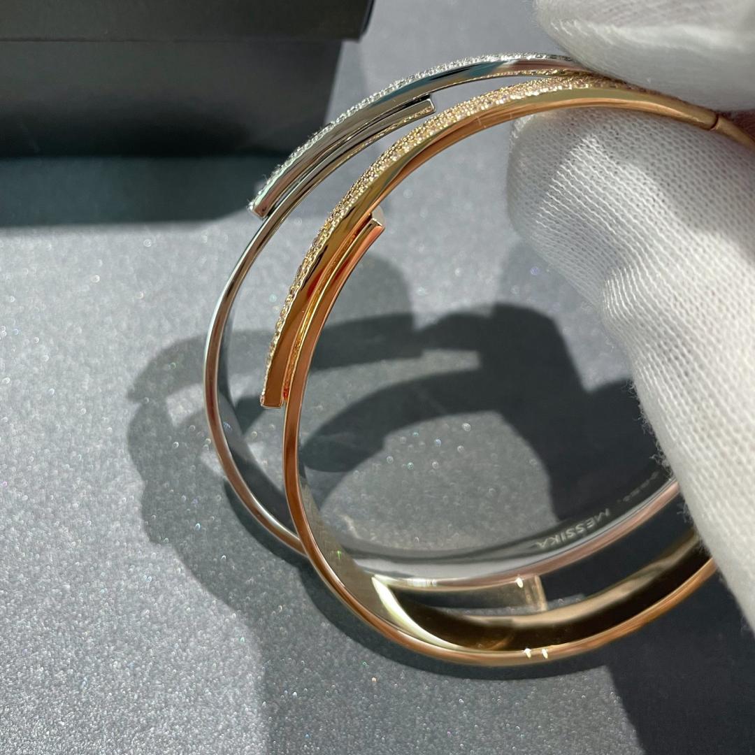 [Mysitc] Move Noa Rose Gold Pavé Diamond Bangle Bracelet
