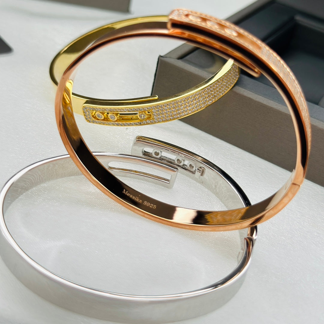 [Mysitc] Move Noa Rose Gold Pavé Diamond Bangle Bracelet