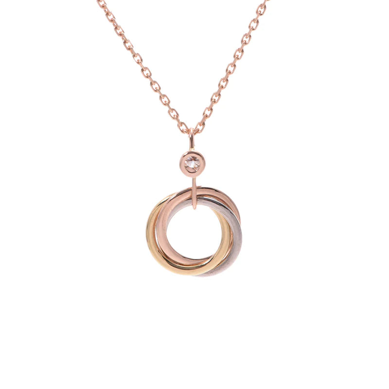 [Mystic]TRINITY SILVER GOLD PINK GOLD NECKLACE