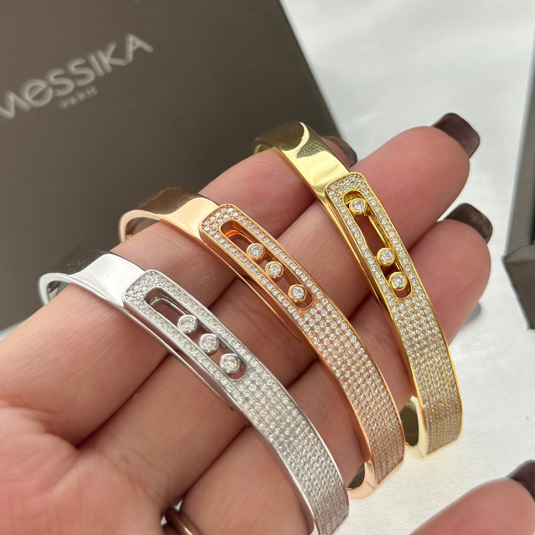 [Mysitc] Move Noa Rose Gold Pavé Diamond Bangle Bracelet