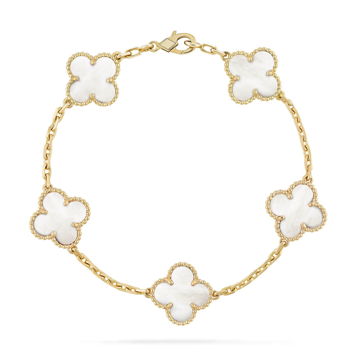 [Mystic]CLOVER  5 MOTIF WHITE MOP BRACELET