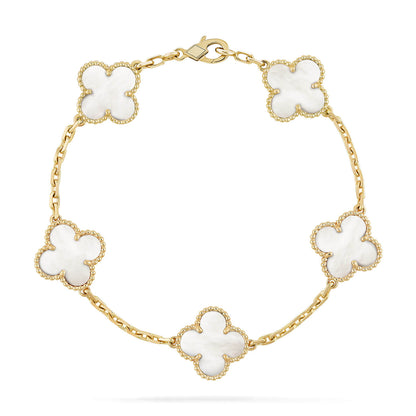 [Mystic]CLOVER  5 MOTIF WHITE MOP BRACELET