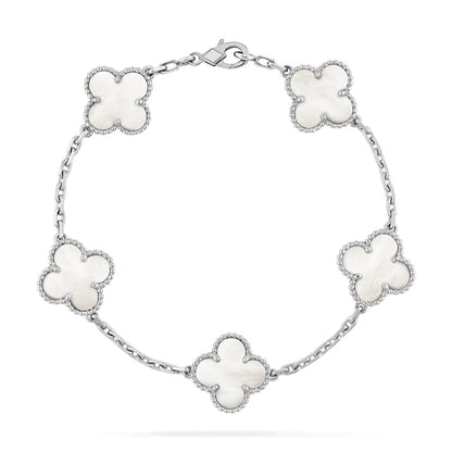 [Mystic]CLOVER SILVER MOP 5 MOTIF BRACELET