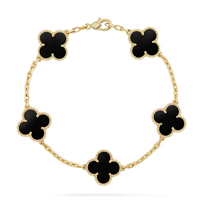 [Mystic]CLOVER  5 MOTIFS BLACK ONYX BRACELET