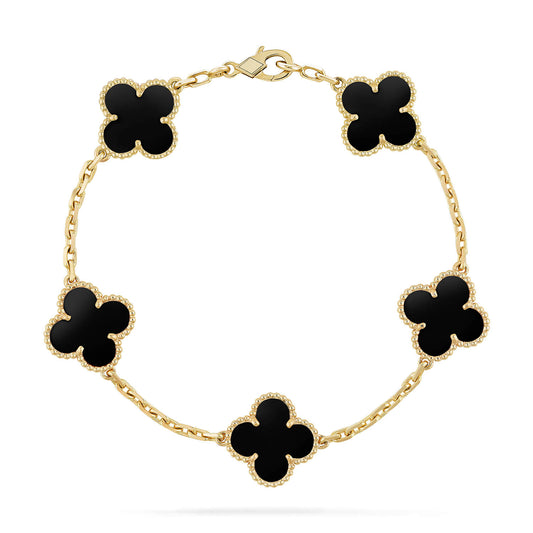 [Mystic]CLOVER  5 MOTIFS BLACK ONYX BRACELET
