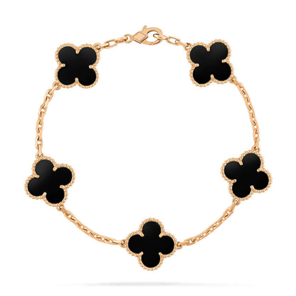 [Mystic]CLOVER  5 MOTIFS BLACK ONYX BRACELET