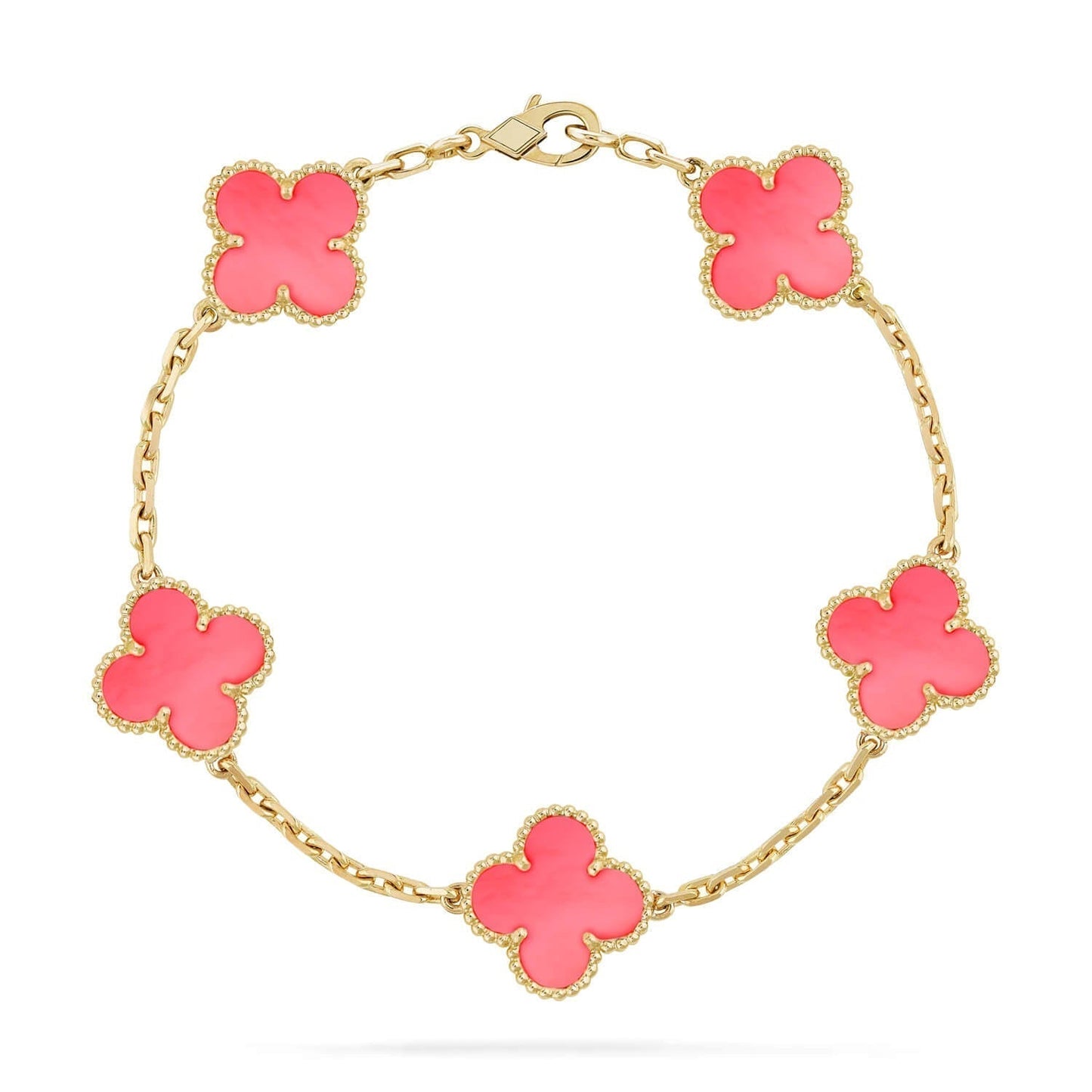 [Mystic]CLOVER 5 PINK MOP BRACELET