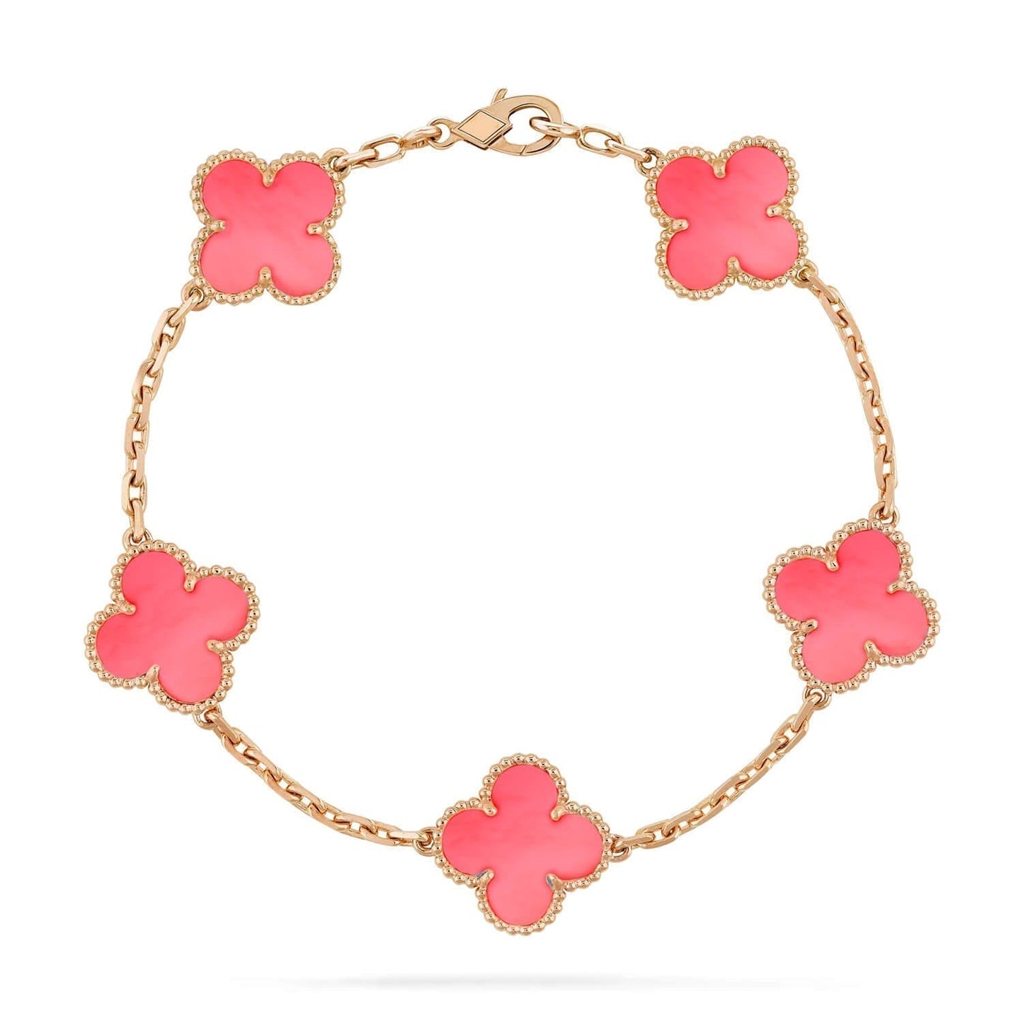 [Mystic]CLOVER 5 PINK MOP BRACELET