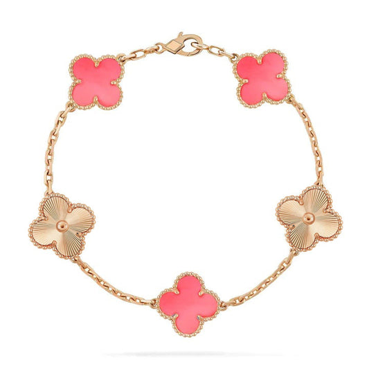[Mystic Crown]CLOVER BRACELET 5 MOTIF PINK AND PINK GOLD