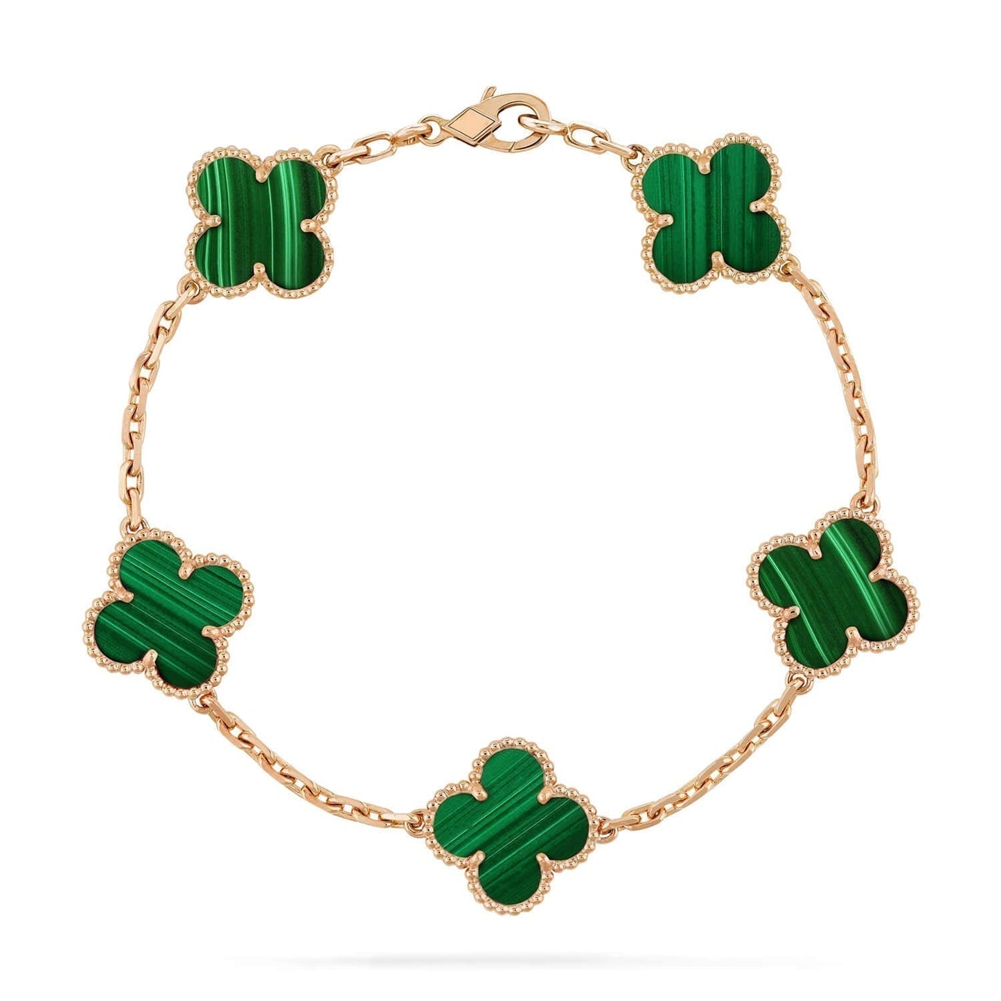 [Mystic]CLOVER 5 MOTIFS MALACHITE BRACELET
