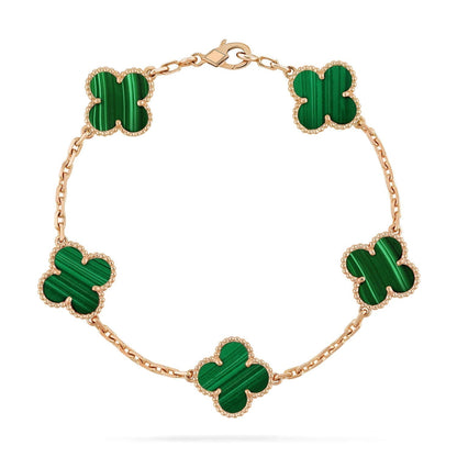 [Mystic]CLOVER 5 MOTIFS MALACHITE BRACELET