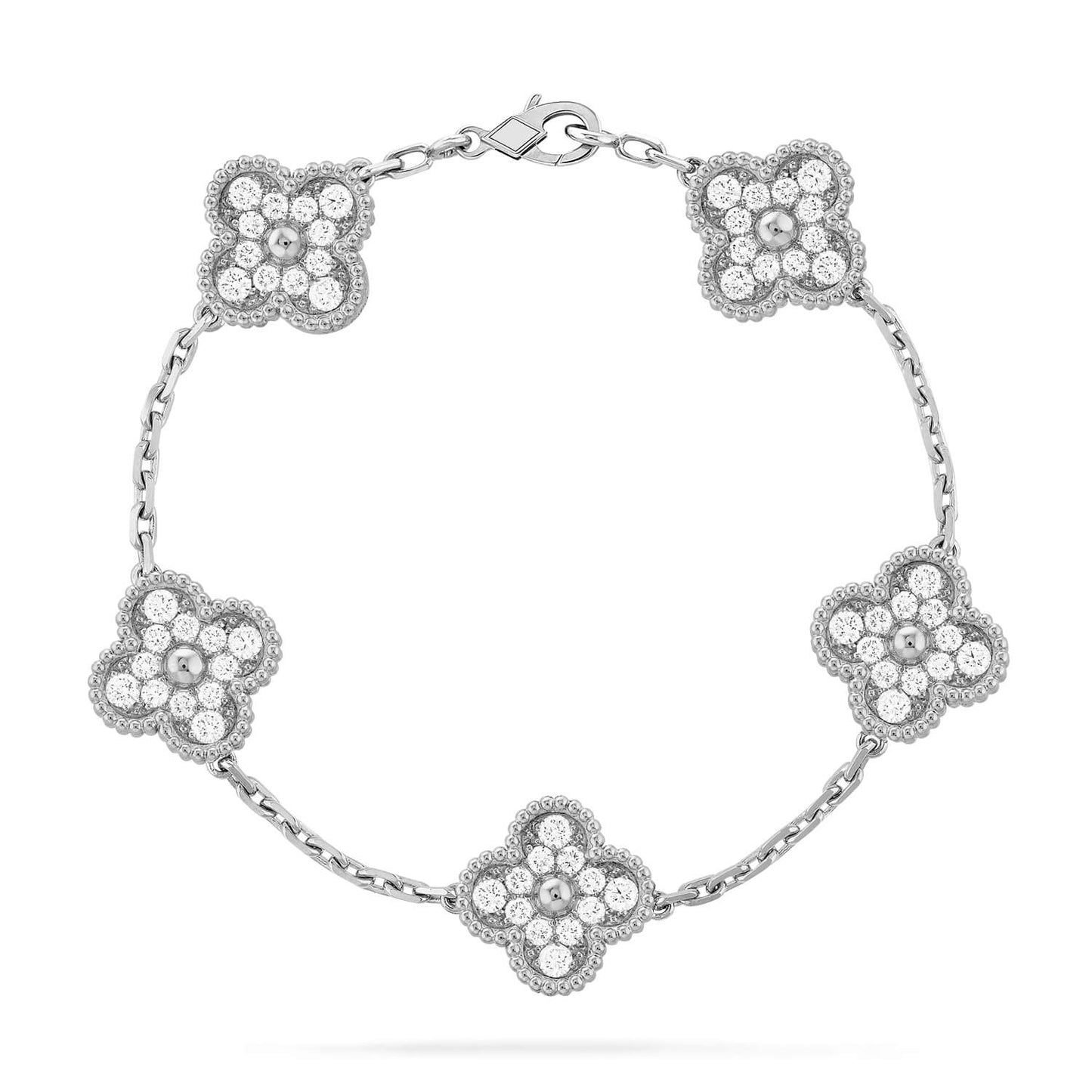 [Mystic]CLOVER 5 MOTIFS  DIAMOND BRACELET SILVER