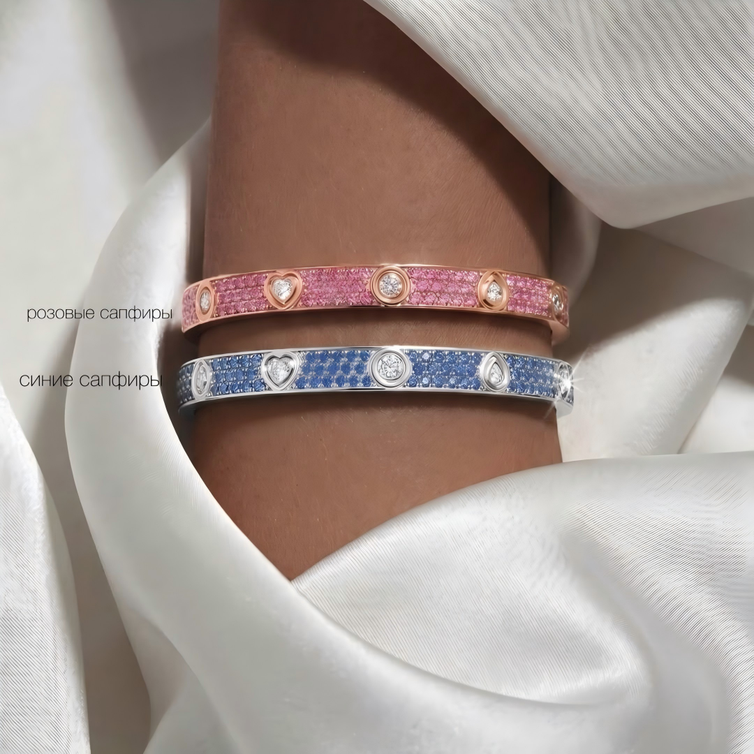 [Mysitc] 2026 PAVE GEMSTONE LOVE BRACELET 6.1MM 10 DIAMONDS
