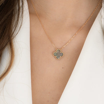 [Mystic]CLOVER 15MM GRAUE PERLMUTT-HALSKETTE