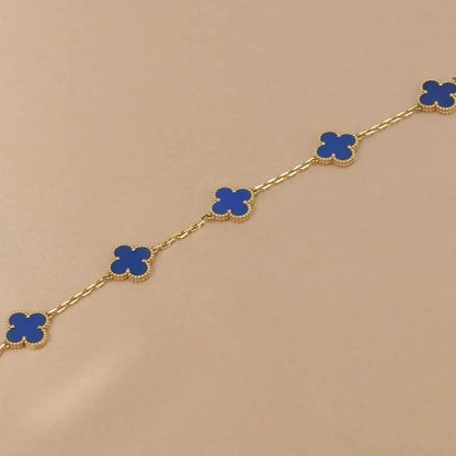 [Mystic]CLOVER 5 MOTIFS BLUE AGATE BRACELET
