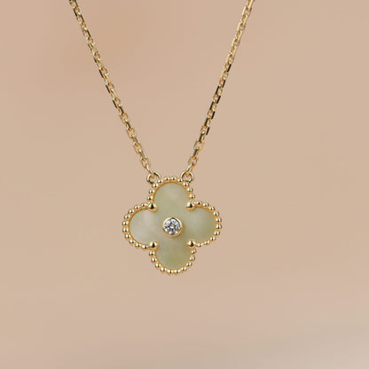 [Mystic]CLOVER 15MM DIAMOND GOLD MOTHER OF PEARL NECKLACE