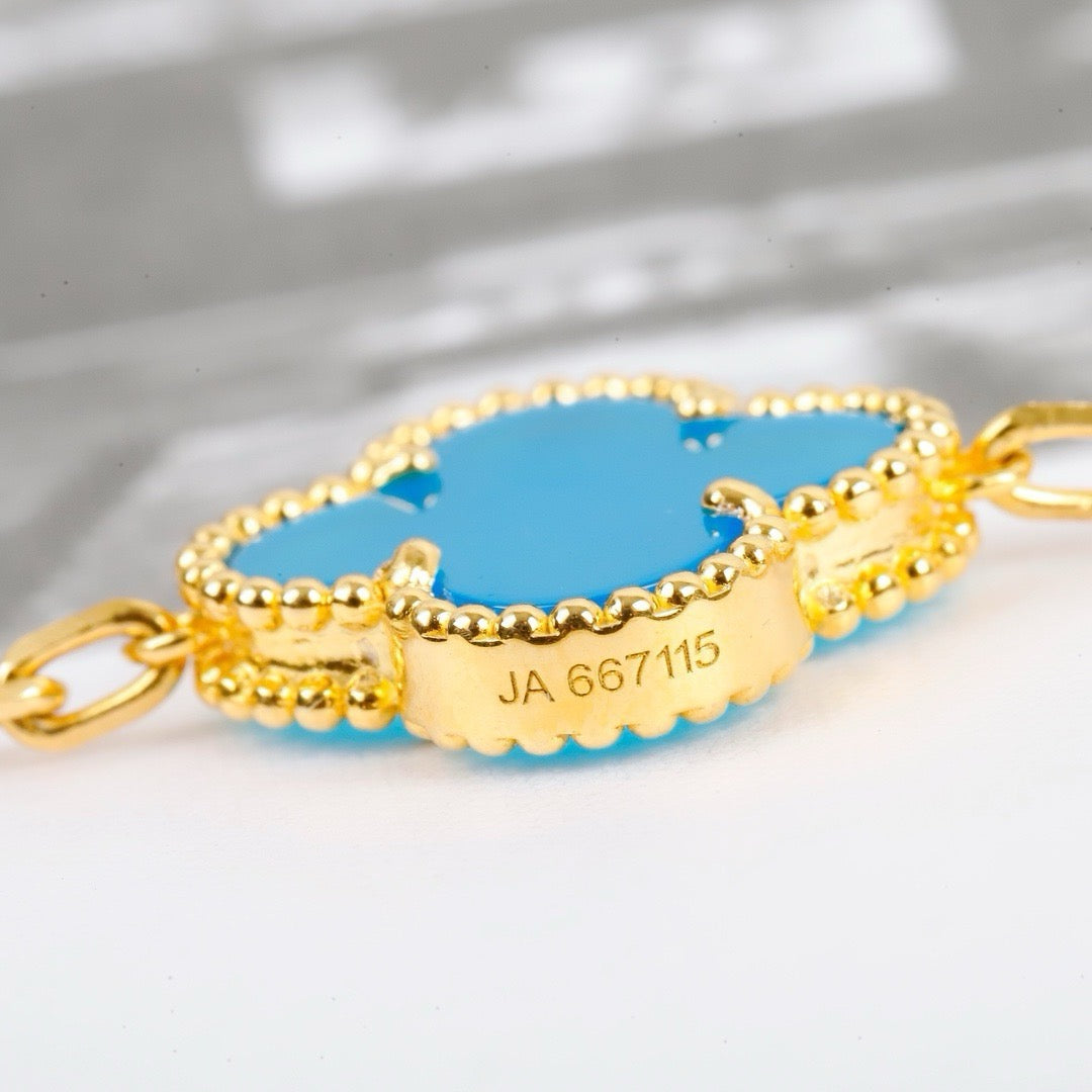 [Mystic]CLOVER 5 MOTIFS TURQUOISE BRACELET