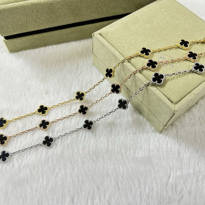 [Mystic]CLOVER 6 MOTIF  ONYXS BRACELET-w