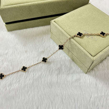 [Mystic]CLOVER 6 MOTIF  ONYXS BRACELET-w