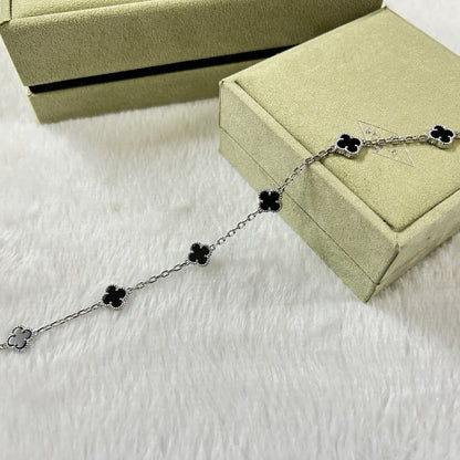 [Mystic]CLOVER 6 MOTIF  ONYXS BRACELET-w