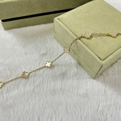 [Mystic]CLOVER 6 MOTIF WHITE MOP BRACELET-w