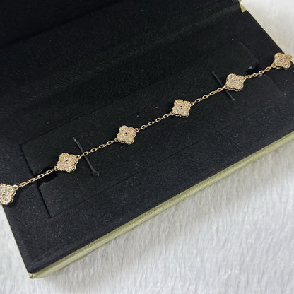 [Mystic]CLOVER 6 MOTIF DIAMOND BRACELET-w