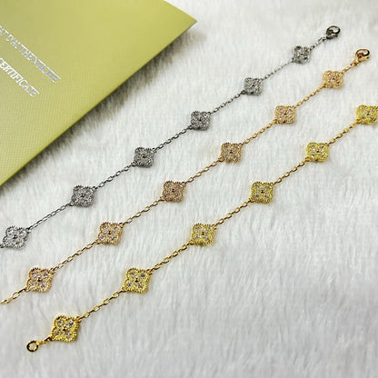 [Mystic]CLOVER 6 MOTIF DIAMOND BRACELET-w